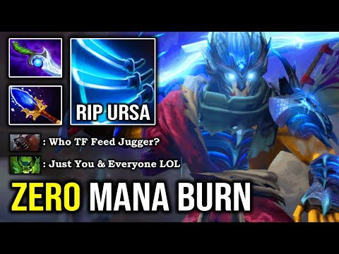 SUPER Mana Burn Juggernaut Nonstop Diffusal Slash Vs Battle Fury Ursa with Amazing Zero Death DotA 2