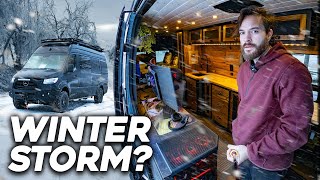 Cozy Vanlife Camping during South East WINTER STORM