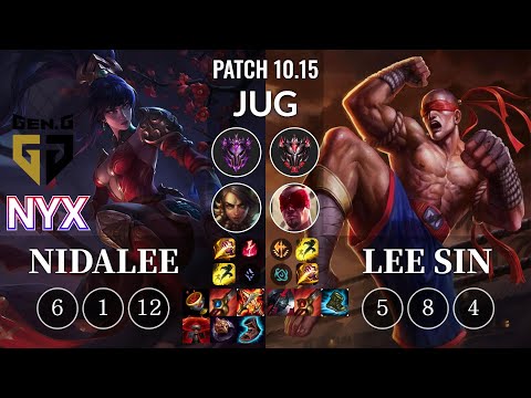 GEN Nyx Nidalee vs Lee Sin Jungle - KR Patch 10.15