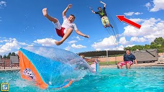 GIANT Water Blob Swimming Pool Launcher vs Carter Sharer!