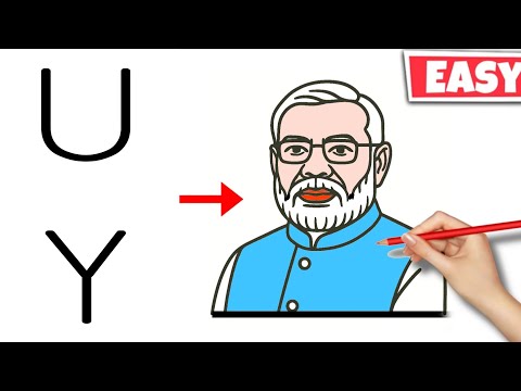 Letter turns into Narendra Modi Drawing || Easy Narendra Modi Drawing