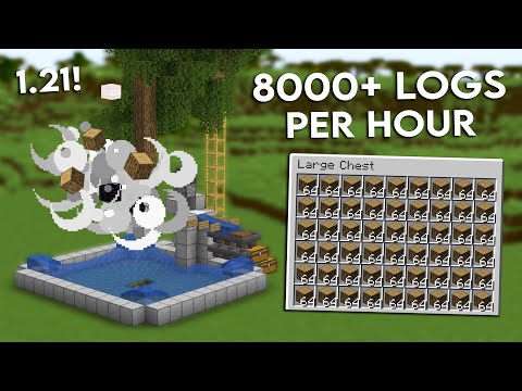 BEST 1.21 Automatic Tree Farm Tutorial in Minecraft | Easy and Simple Design — Minecraft farm tutorial thumbnail