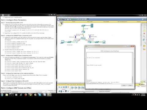 Cisco Packet Tracer 7.3.2.8 Configuring GRE Over IPsec
