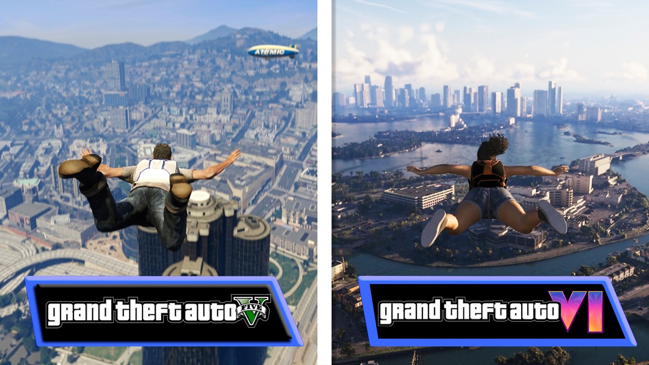 GTA VI vs GTA V | First Gameplay | Early Graphics Comparison