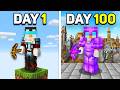 I Survived 100 Days On ONE BLOCK SKYBLOCK