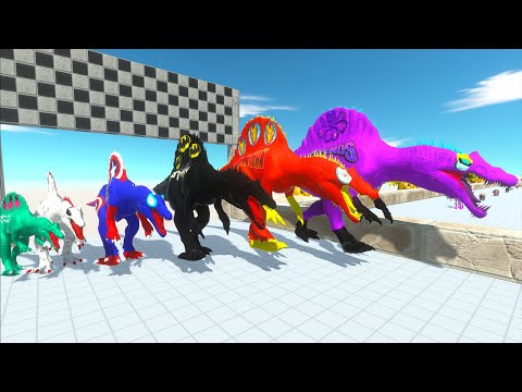 Iron Man vs Thanos Spinosaurus Speed Race Championship Death Run - Animal Revolt Battle Simulator