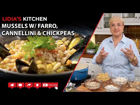 Mussels with Farro, Cannellini & Chickpeas