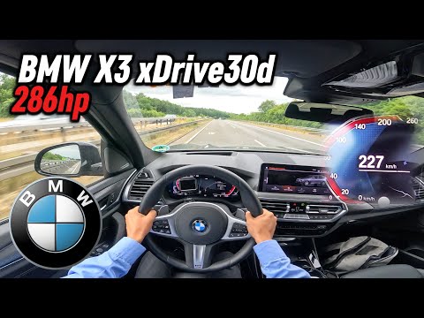 2024 BMW X3 (G01) xDrive30d Steptronic (286 hp) | POV Autobahn Test Drive in Germany