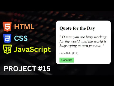 Javascript Project 15 Random Quote Generator In Html Css Javascript