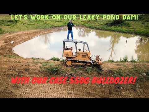 Let's Work on our Leaky Pond Dam with our Case 550G Bulldozer! #drought #Case #brangus #djimini3