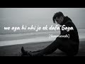 Wo Aya Hi Nahi Jo Ek Dafa Gaya |Shikayat lofi [Slow+Reverb]|Dhun DS