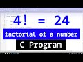 C Program to find the factorial of a number