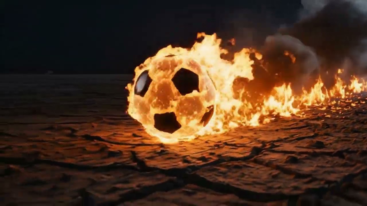 Burning Football on Fire ⚽️🔥  | Ultimate Sports Fan Cave Background
