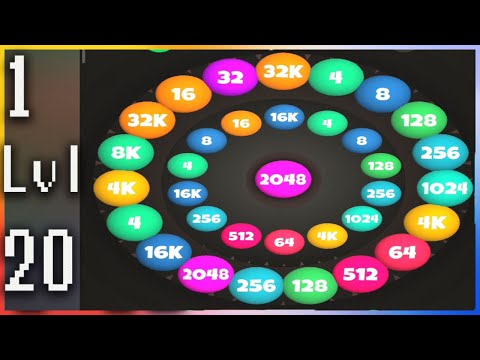 Roll Merge 3D - 2048 Puzzle -  Gameplay Walkthrough - Levels 1-20
