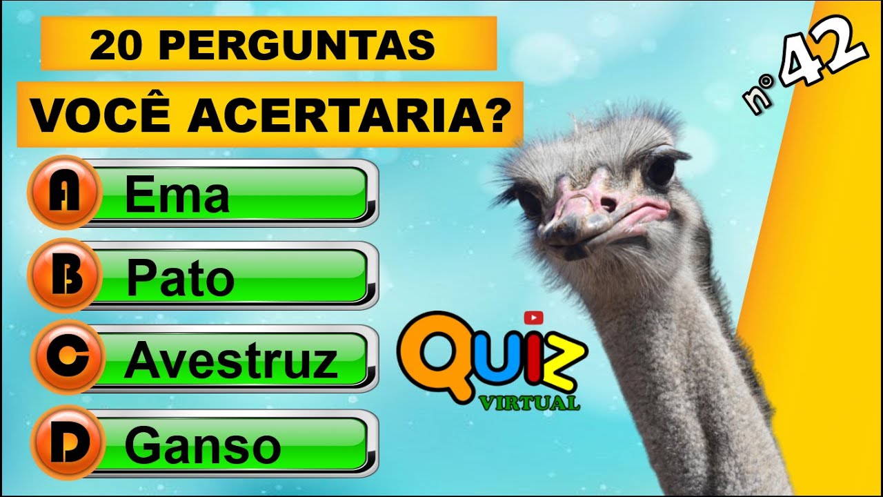 QUIZ VIRTUAL 42 | Perguntas de Conhecimentos Gerais Nível Fácil com respostas narradas e comentadas.