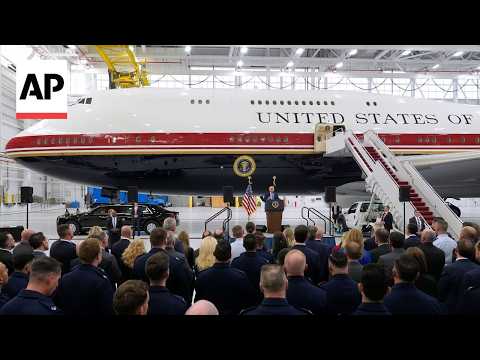 Trump unveils the new Air Force One, a converted Qatari jet