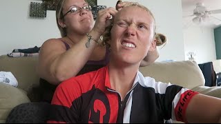 White boy gets cornrows!