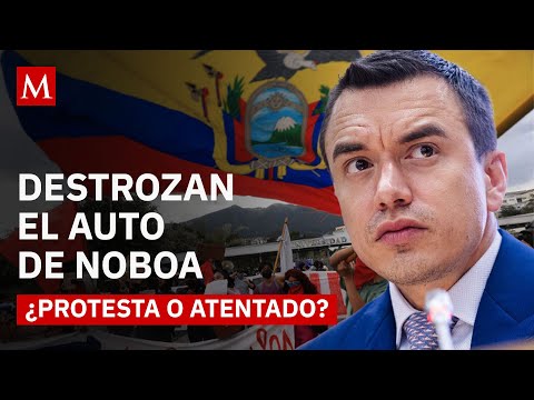 ¿Intento de asesinato? Atacan con piedras el vehículo de Daniel Noboa