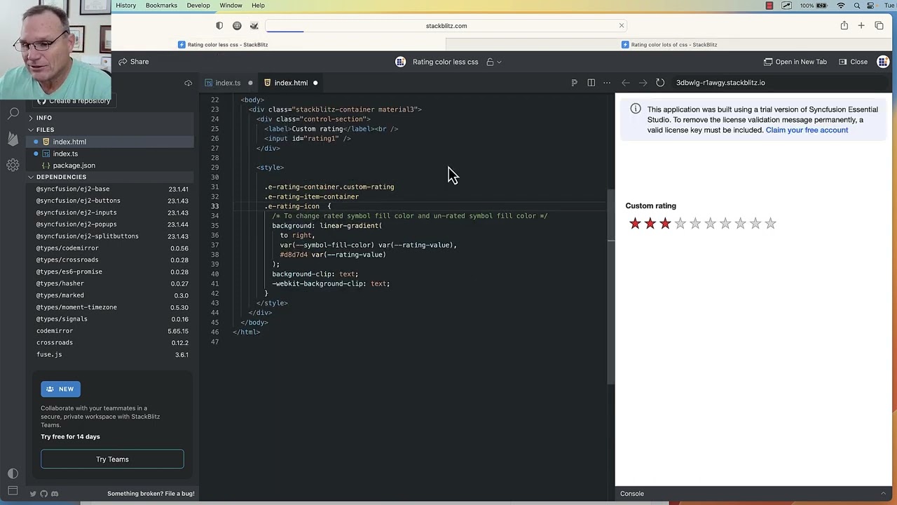 JavaScript Rating Control: Dynamic Star Color Changes Based on Selection