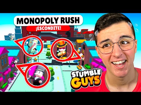 ESCONDITE de YOUTUBERS en *MAPA MONOPOLY* de Stumble Guys! 😅🎲