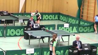 preview picture of video 'Eva-Maria Maier  - Jessica Nies  // Livestream Deutsche Jugendmeisterschaft Tischtennis 2013'