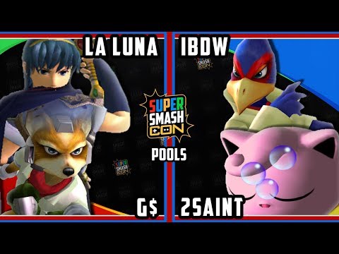 SSC2018 SSBM - iBDW & MNT | 2saint Vs. La Luna & G$ Smash Melee Pools