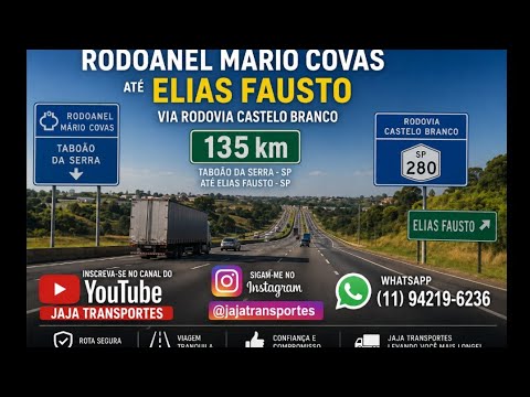 RODOANEL MARIO COVAS EM TABOÃO DA SERRA ATÉ ELIAS FAUSTO INTERIOR DE SÃO PAULO