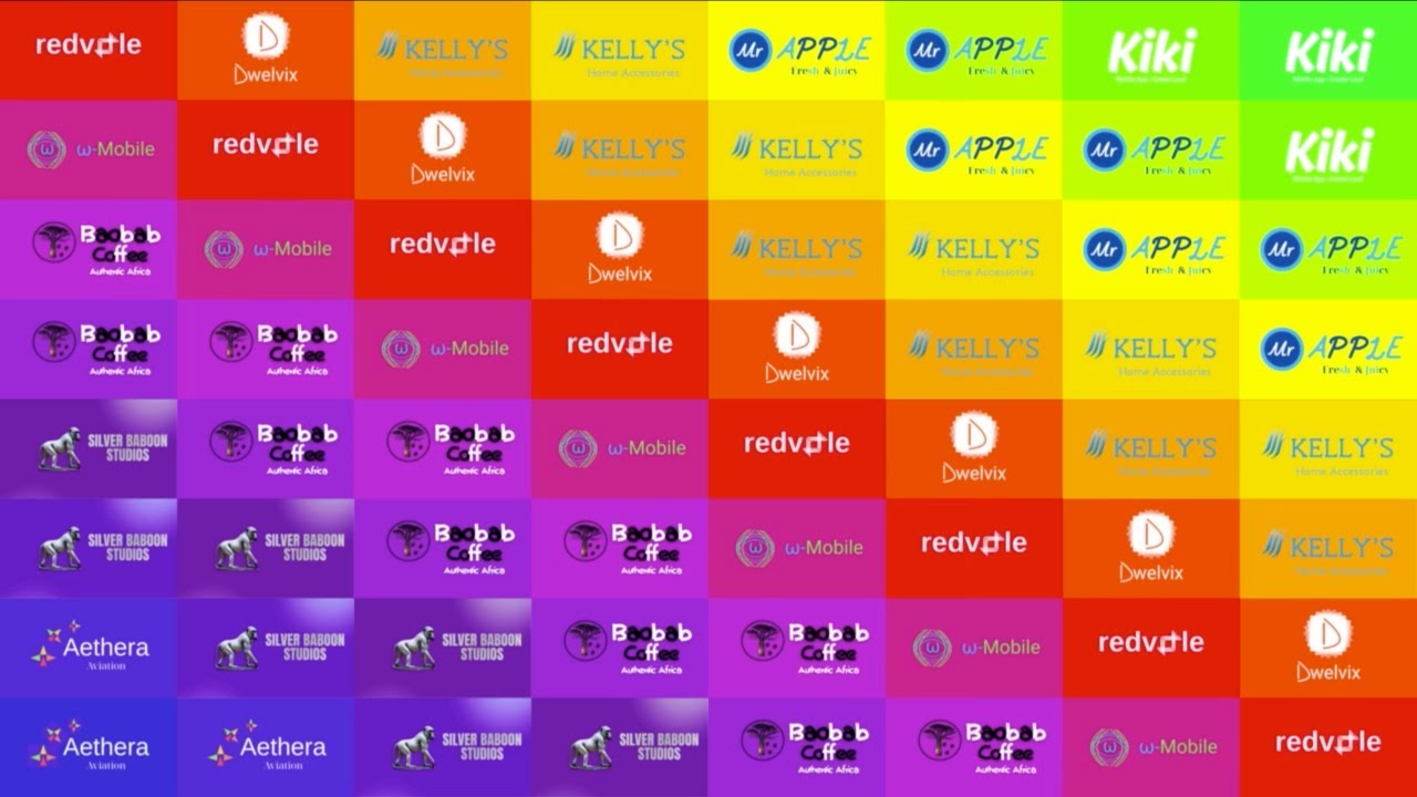 Creative Animated Logos | 9 Fictional Brands with Vibrant Colors (Combined Finale)