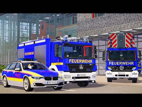 Blue Emergency Call 112 - Zwickau Fire Brigade Truck, Polizei Rapid on Duty! 4K