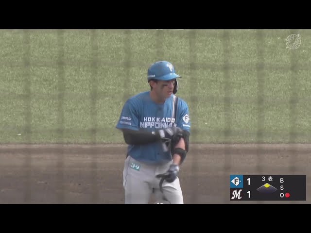 【ファーム】走者一掃!! ファイターズ・山口アタル 勝ち越しとなるタイムリー2ベースを放つ!! 2025年6月7日 千葉ロッテマリーンズ 対 北海道日本ハムファイターズ