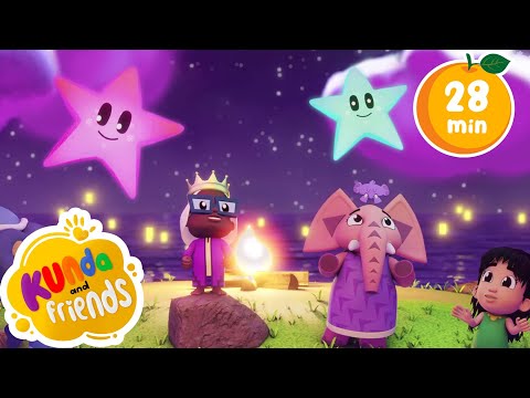 Twinkle Twinkle Little Star + More Nursery Rhymes | Kids Songs | Cartoons For Kids | Kunda & Friends