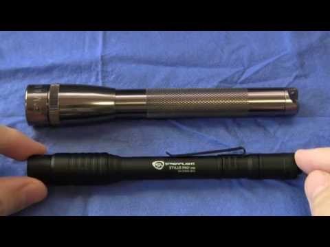 Streamlight Stylus Pro USB review and comparison with AA LED Mini Maglite
