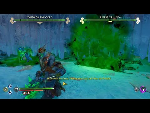 KRATOS vs  'SVIPDAGR THE COLD and SISTERS OF ILLSKA' | TOUGH BERSERKER FIGHT | GOW Ragnarok