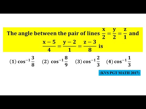 Angle between the pair of straight lines.KVS PGT MATH 2017.