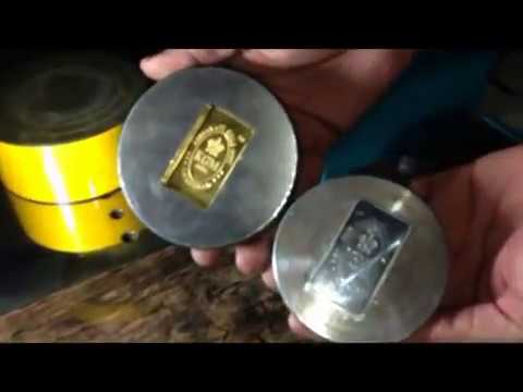HYDRAULIC GOLD & SILVER COIN AND BAR MAKING MACHINE
