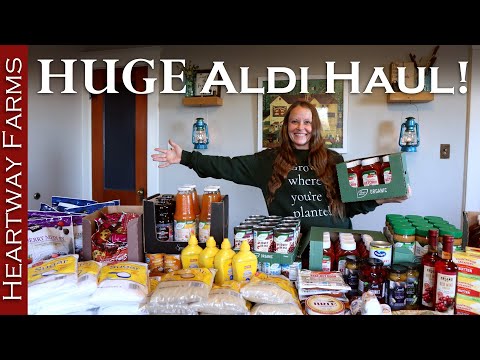 , title : 'Aldi Grocery Haul: Stocking up on groceries for the year! | Food Haul | Prepping Pantry | Stockpile'