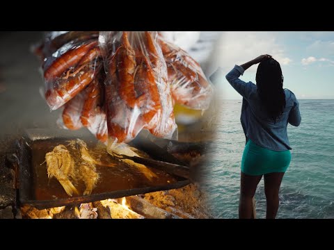 Jamaican Street Food Peppered Shrimp Fried Lobster Hellshire Beach