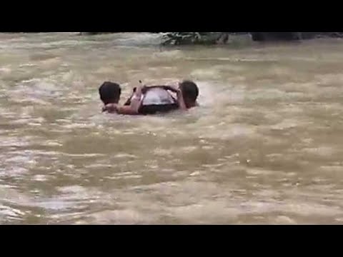 Video: Children Carried Inside Cooking Pot On Flooded Chhattisgarh River