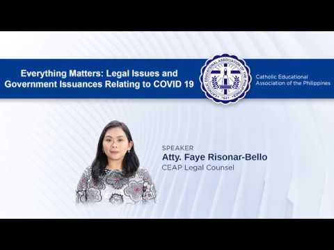 EVERYTHING MATTERS: Legal Issues and Government Issuances Relating to COVID-19