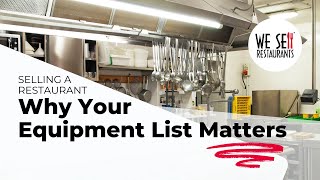 Selling a Restaurant: Why Your Equipment List Matters