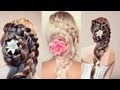 Braided hairstyle for long hair. Wedding, prom half ...