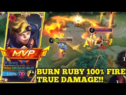 DITROLL HYPER SENDIRI‼️BURN RUBY 100% TRUE DAMAGE | BUILD X-BORG DAMAGE 2022 | BEST BUILD X-BORG