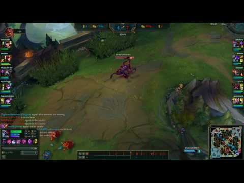 Cho'gath vs 3 enemy - escape + kill - League of Legends