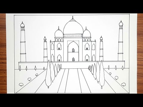 Taj Mahal drawing step by step for beginners | তাজমহল ড্রয়িং |