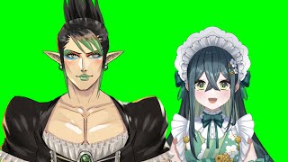 花畑チャイカ先輩と十河ののは にじさんじ緑色のメイドさん