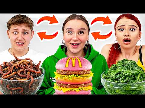 24 Stunden ESSEN TAUSCHEN 🤯 🔁 (mit Geschwistern)