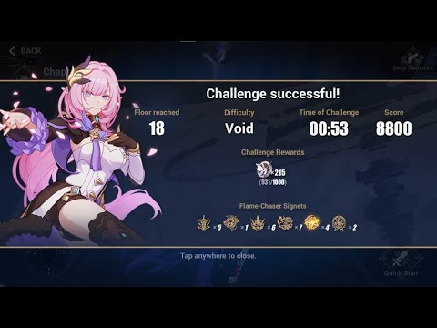 Honkai Impact 3rd Elysian Realm Deep Sequence Void in 00:53 (Former World Record)