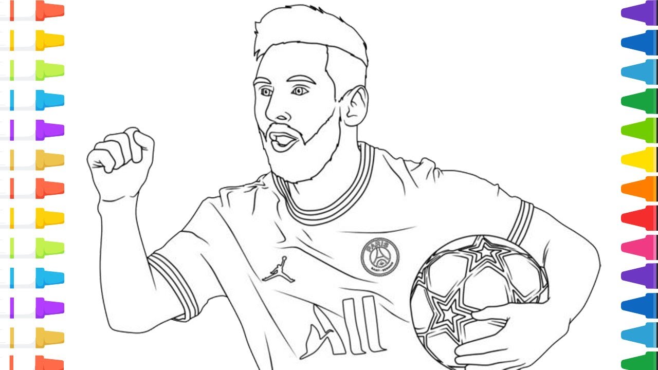 Lionel Messi Coloring Page | Coloring Football Player