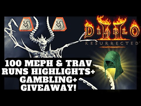 Diablo 2 Resurrected - 100 Mephisto Runs Drop Highlights