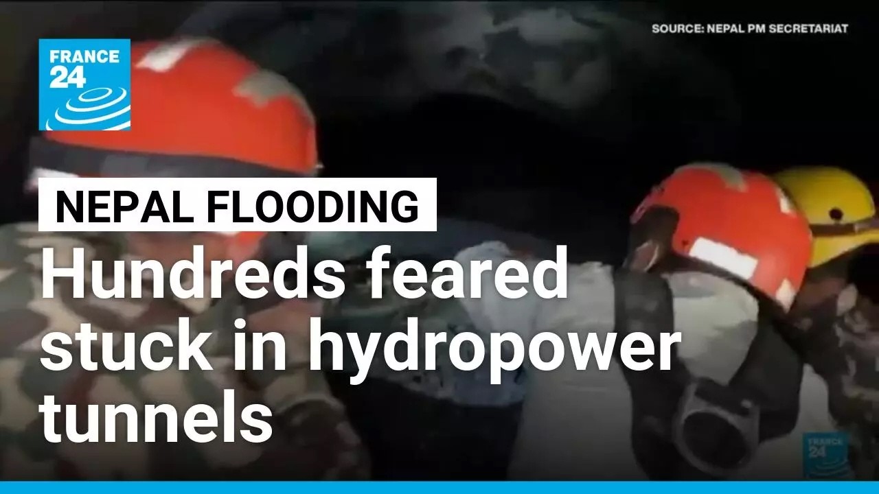 Hundreds feared stuck in hydropower tunnels as flood deaths surpass 950 in Nepal and China